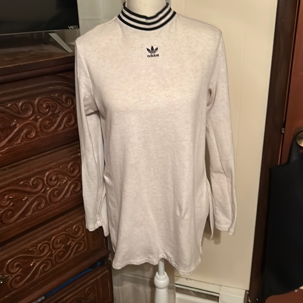 Super rare find, Adidas mock turtle beck, side slits, long sleeve. Size Large. - Picture 1 of 7